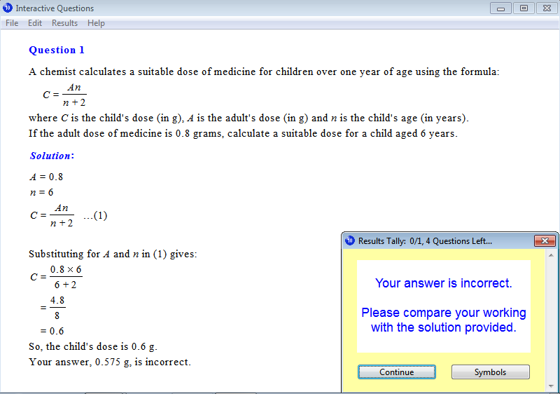 Solution for a question from Year 10 Interactive Maths, Chapter 2: Linear Equations and Inequalities, Exercise 46: Substitution.