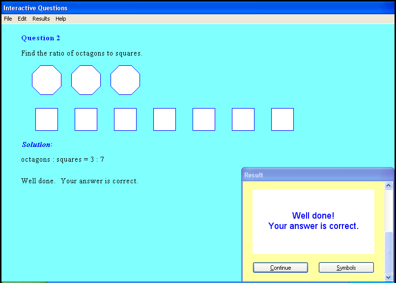 A ratios chapter screen shot.