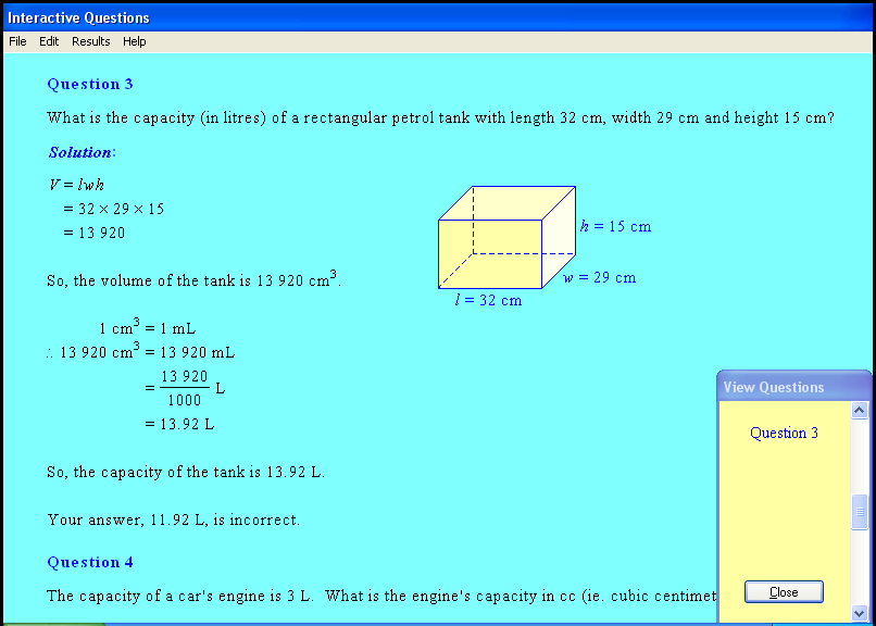 A volume chapter screen shot.