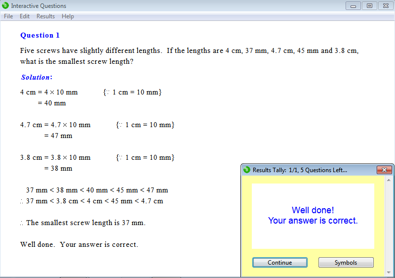 Solution for a question from Year 8 Interactive Maths, Chapter 11: Length and Perimeter, Exercise 6: Word Problems.