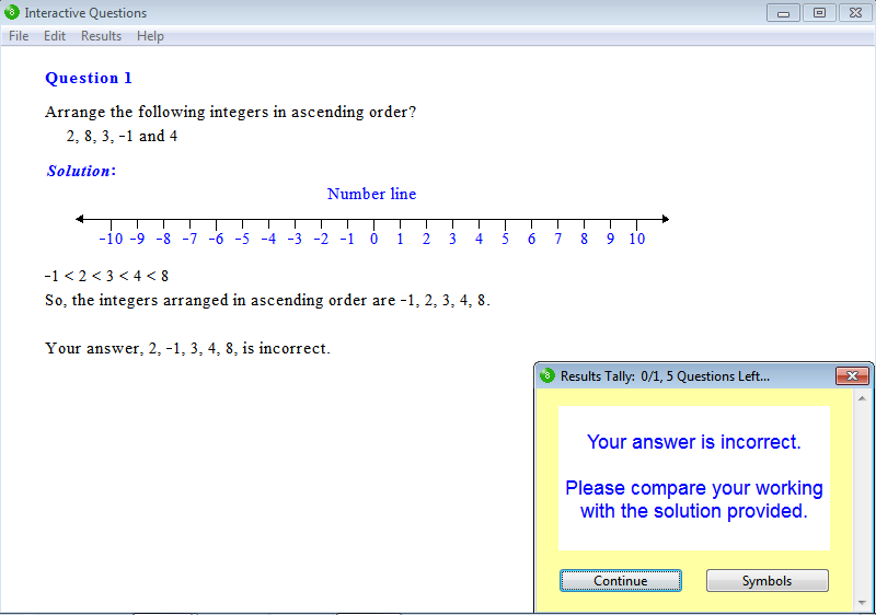 Solution for a question from Year 8 Interactive Maths, Chapter 3: Integers, Exercise 4: Integers.