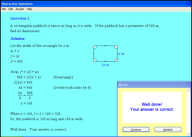 A linear equations and inequalities chapter screen shot.
