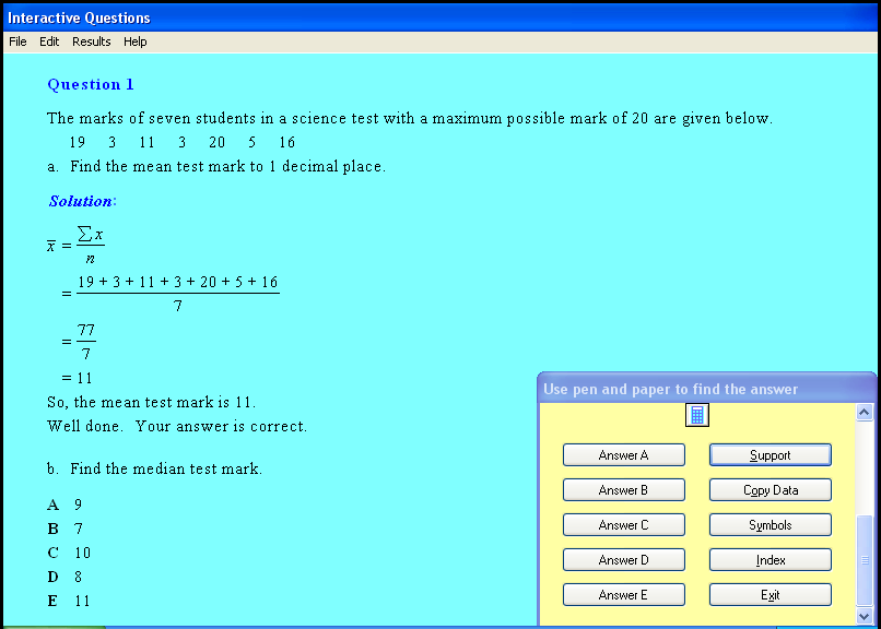 A statistics chapter screen shot.