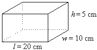A brick of length 20 cm, width 10 cm and height 5 cm